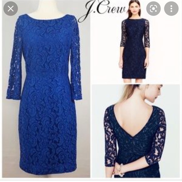 J. Crew Dresses & Skirts - NWT J.Crew Natalia dress in Leavers lace A9022 Size 14 $228 Cobalt Blue